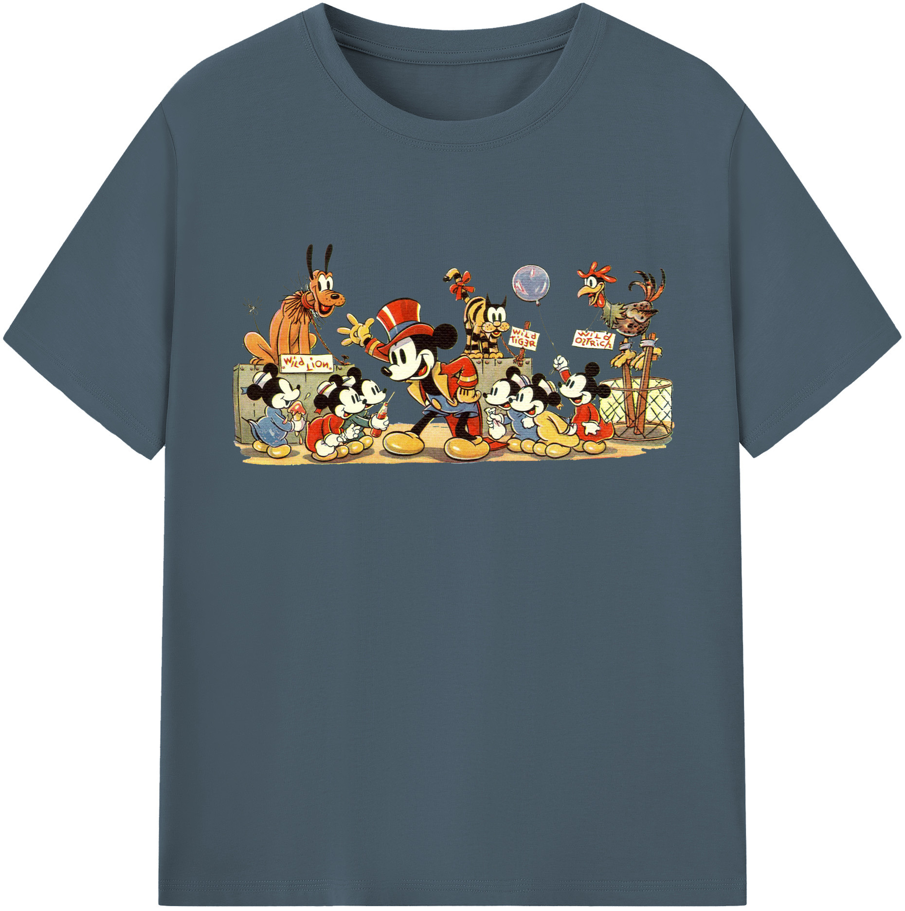 （画像用） ミッキーマウス Mickey Mouse 綿100％半袖Tシャツ（フロントプリント）